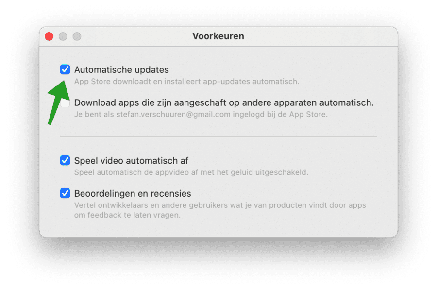 Habilite las actualizaciones automáticas para aplicaciones en macOS