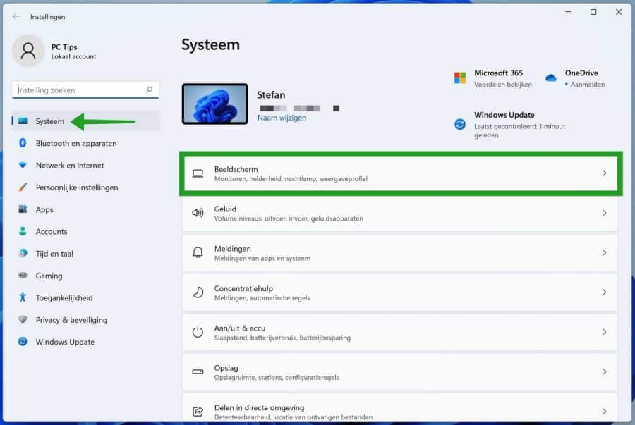 Display settings