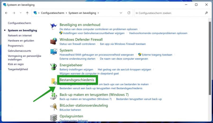 Bestandsgeschiedenis in Windows 11