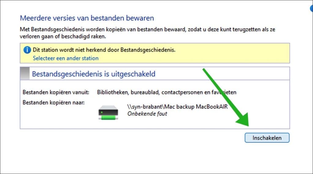 Bestandsgeschiedenis inschakelen