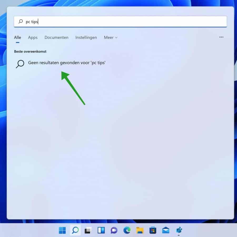 Bing search results removed from the start menu in Windows