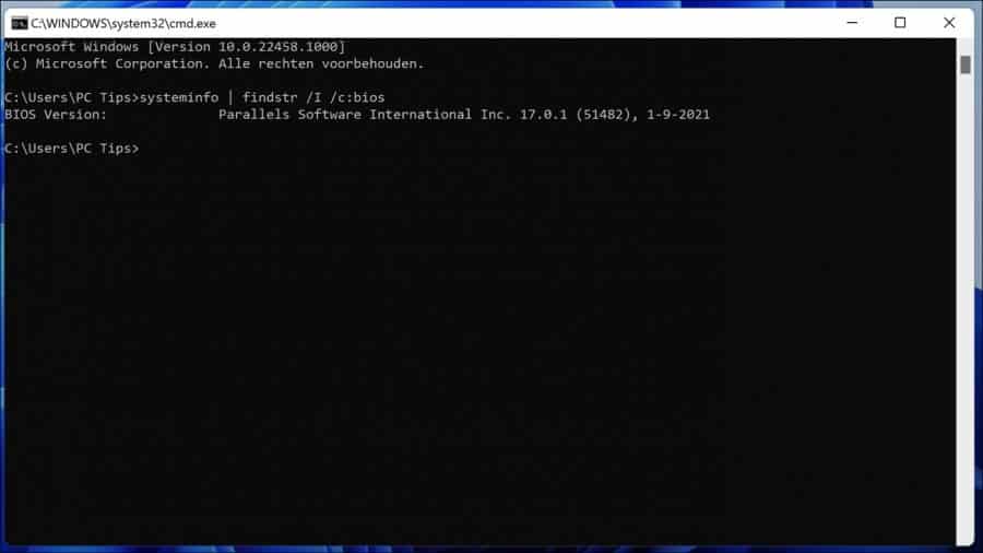 Bios versie opzoeken via Opdrachtprompt