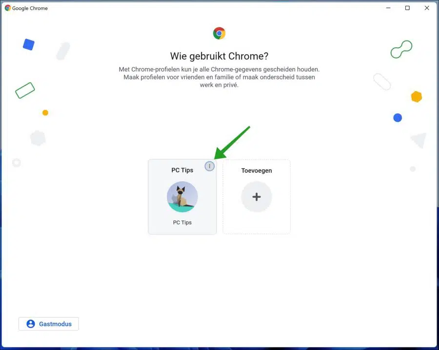 Chrome gebruikers profiel verwijderen