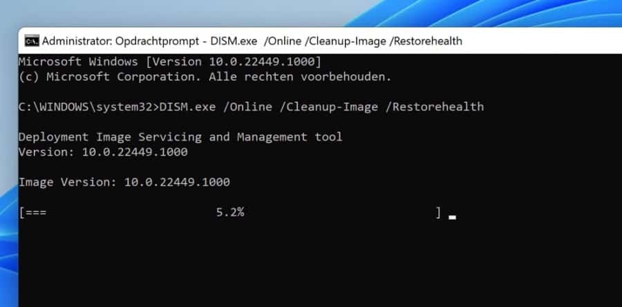 DISM.exe Nettoyage en ligne - Restauration de l'image