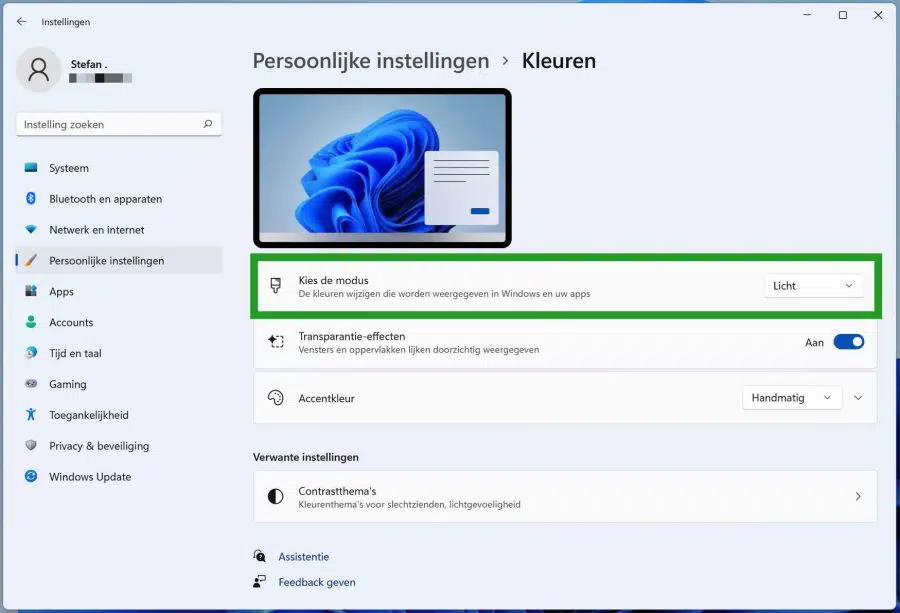 Darkmodus in Windows 11