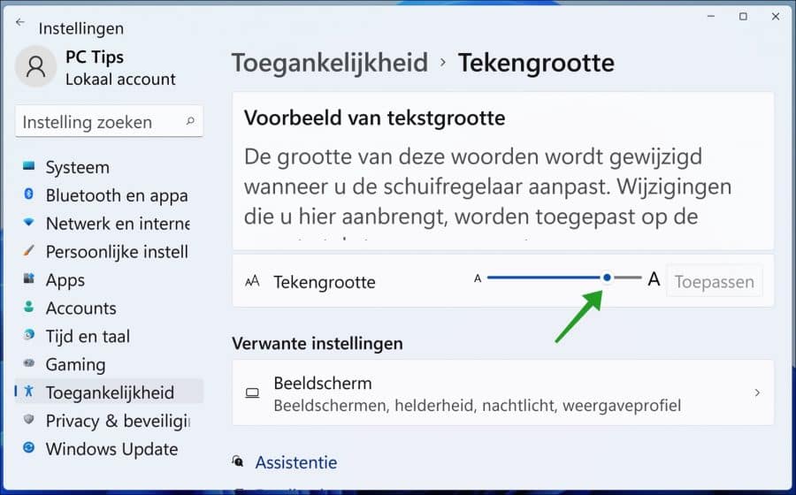 Formaat van lettertype aanpassen in Windows 11