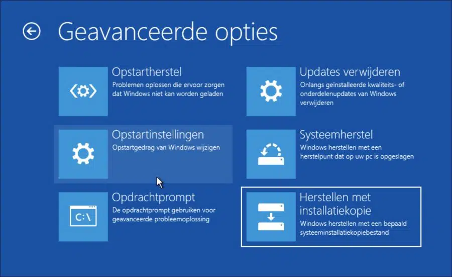 Herstellen met installatiekopie
