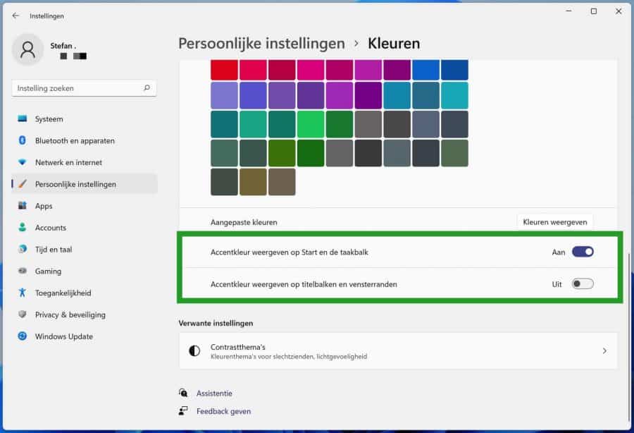 Ändern Sie die Farbe des Startmenüs und der Taskleiste in Windows 11