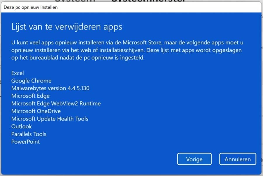 Liste der Apps, die nach der Installation von Windows 11 entfernt werden müssen