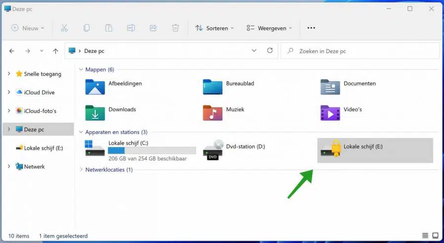 Lokale schijf Bitlocker beveiliging