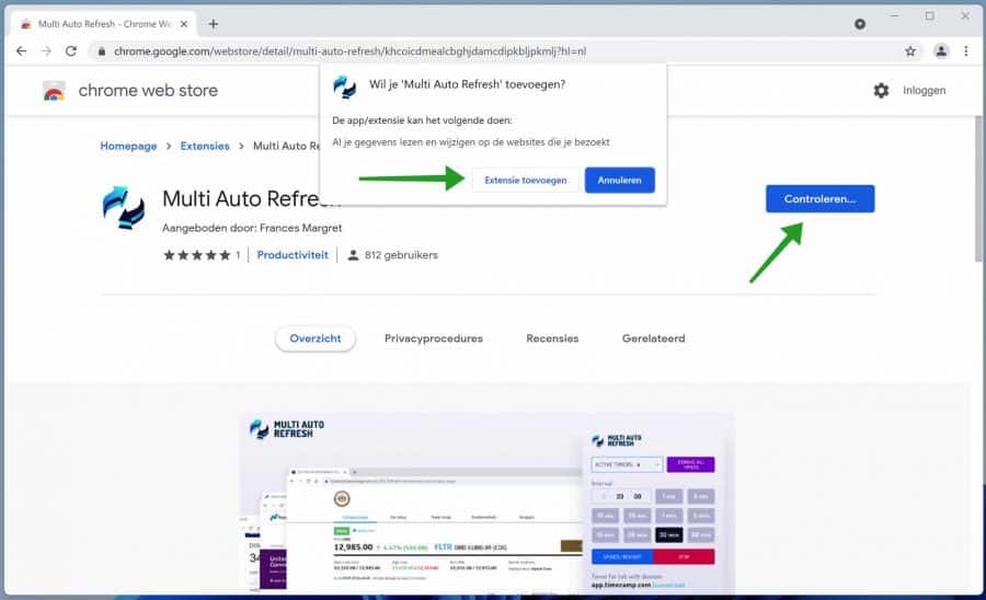 Multi Auto Refresh timer installeren