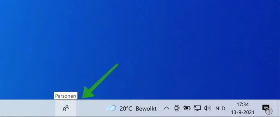 Personen app in de taakbalk in Windows
