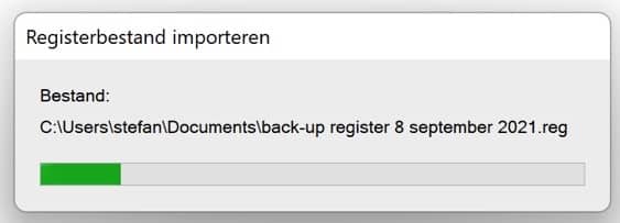 Registerbestand importeren