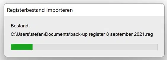 Registerbestand importeren