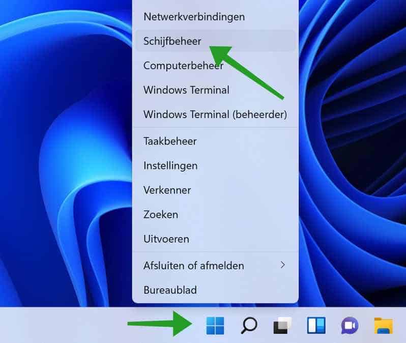 Schijfbeheer in Windows openen