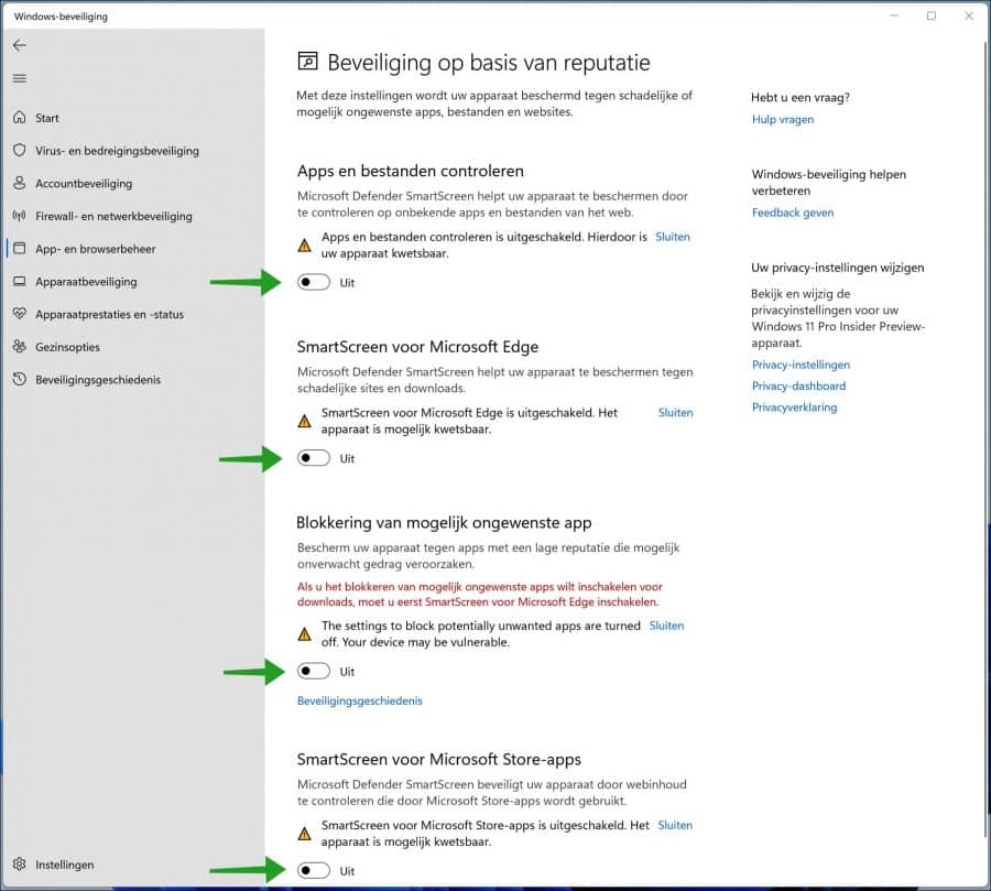 Desative o filtro de tela inteligente no Windows 11