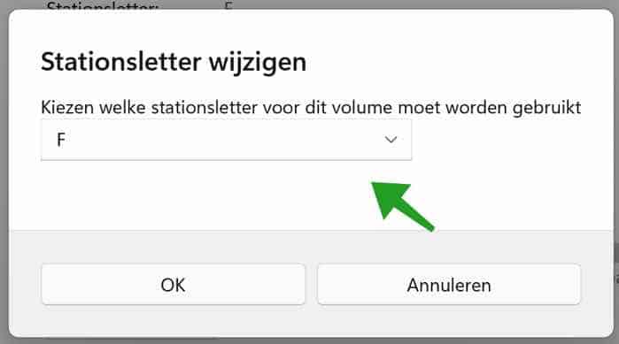 Stationsletter aanpassen in Windows