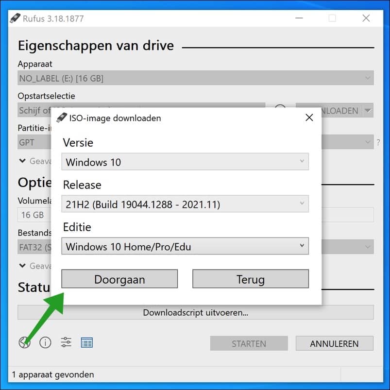 Wählen Sie über RUFUS die Windows 10-Edition aus