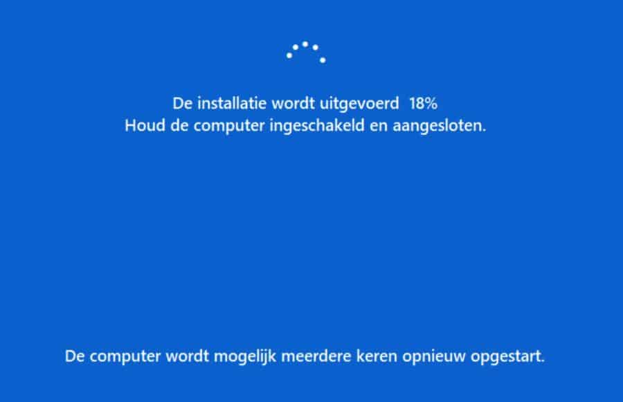 Installation de Windows 11 en cours