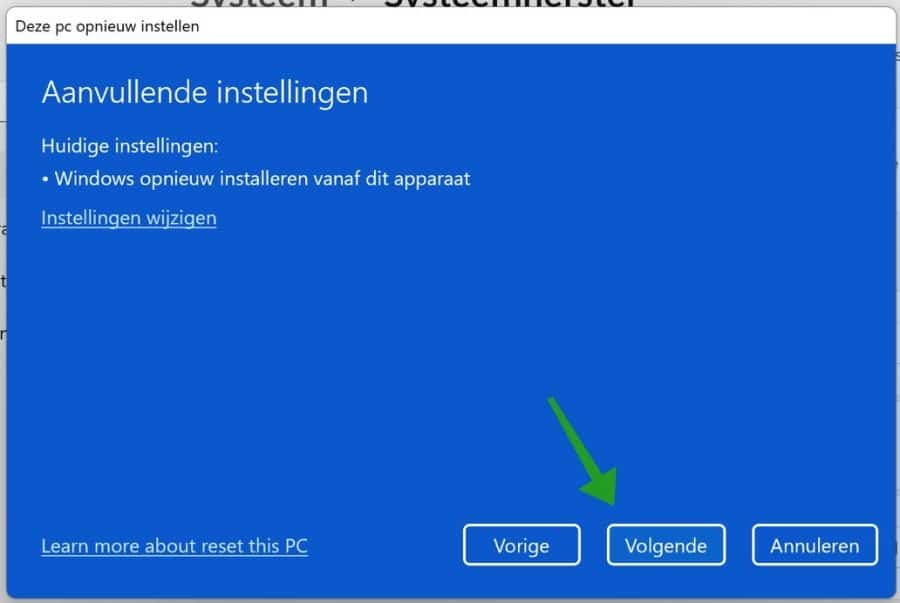 Windows 11 को स्थानीय रूप से पुनर्स्थापित करें