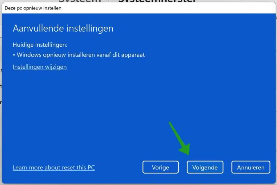 Windows 11 lokaal opnieuw installeren