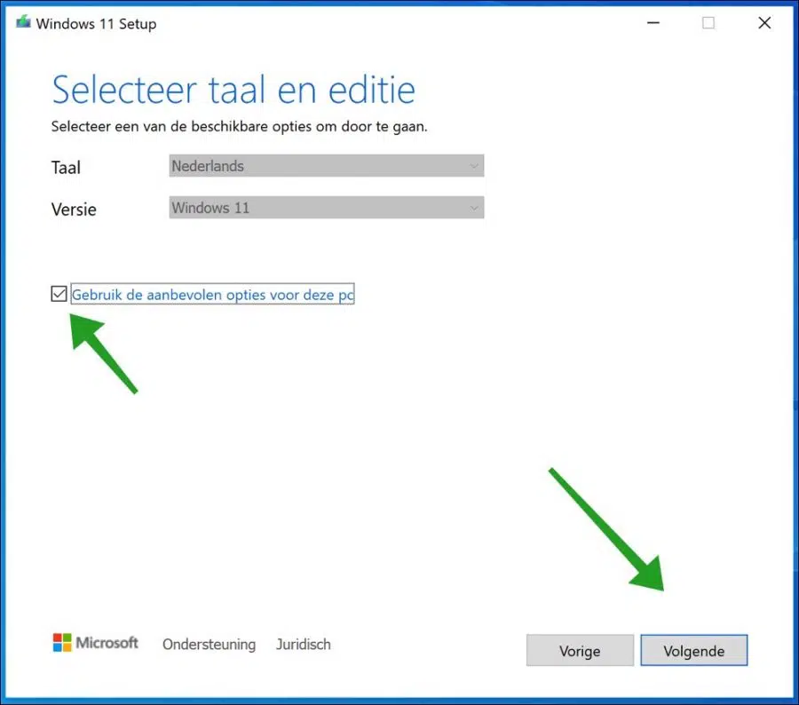 Windows 11 taal en editie selecteren