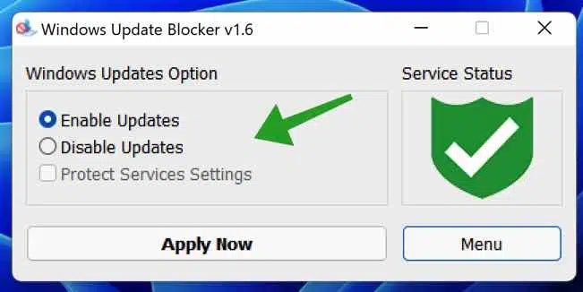 Windows update blocker hulpmiddel