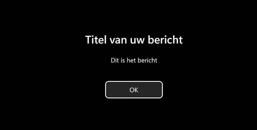 bericht op aanmeldscherm in Windows