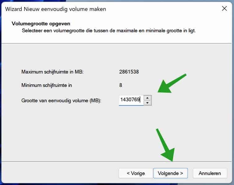 grootte van het volume aanpassen op externe harde schijf