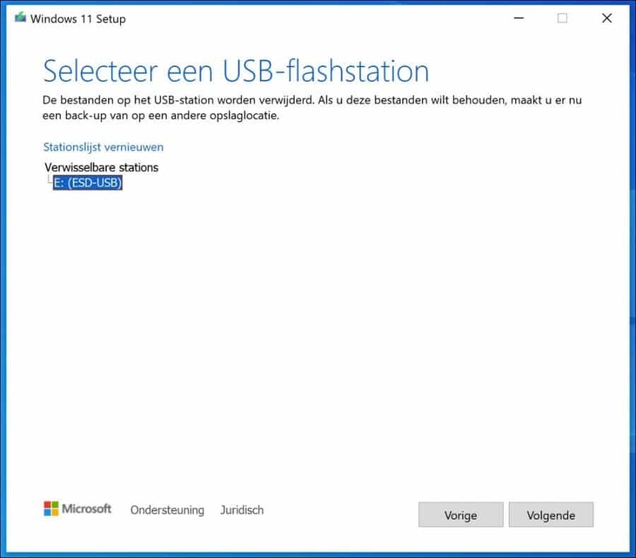 usb station selecteren