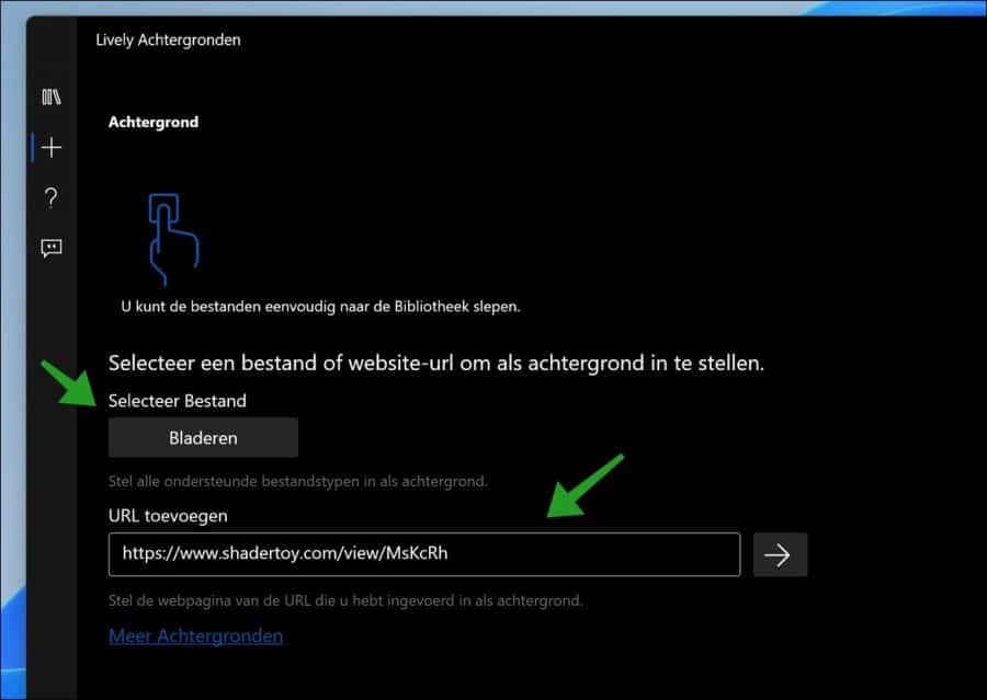 Bewegende achtergrond instellen in Windows 11