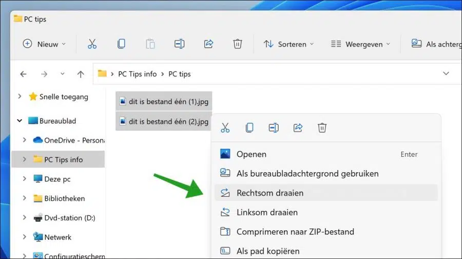 Bulk afbeeldingen roteren in Windows 11