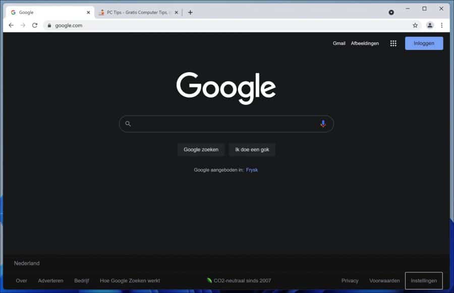 Google Chrome 搜索引擎中的深色模式