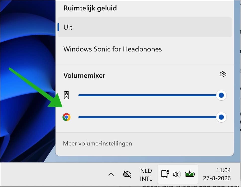Geluid van één programma dempen