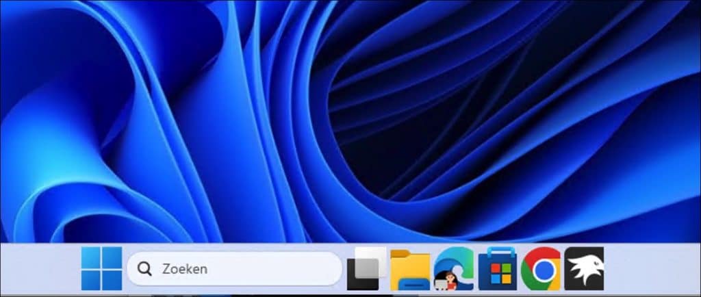 Grote taakbalk pictogrammen in Windows 11