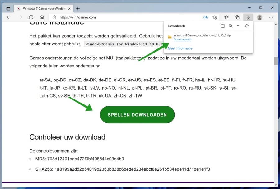 Téléchargez des jeux Windows 7 classiques