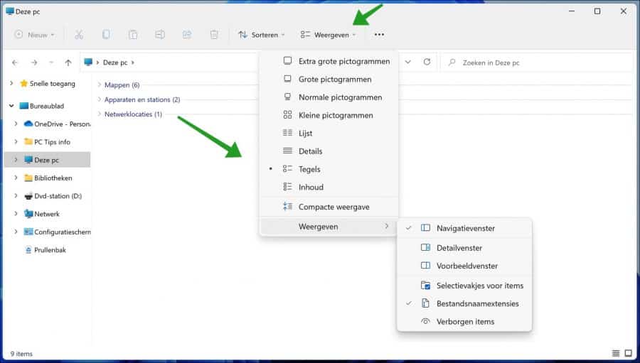 Modifier la disposition des dossiers dans Windows 11