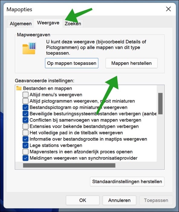 Mappen herstellen