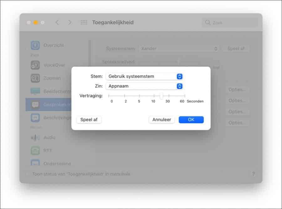 Meldingen uitspreken mac
