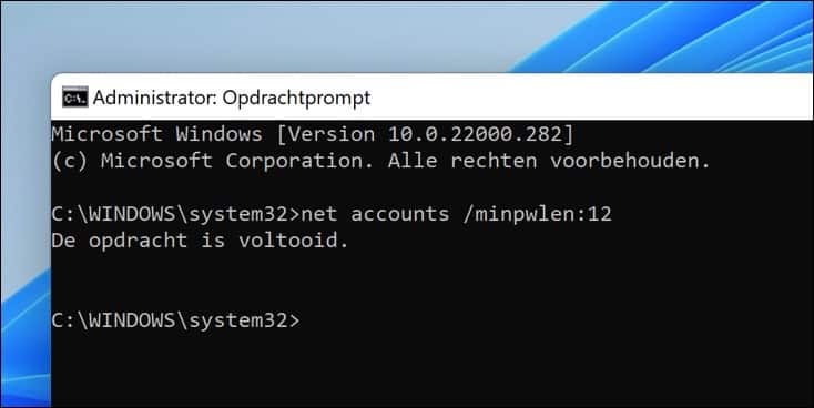 Set minimum password length in Windows 10 or Windows 11