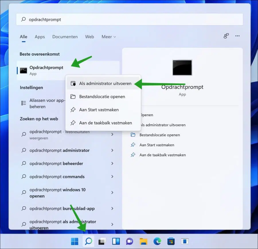Opdrachtprompt uitvoeren als Administrator in Windows 11