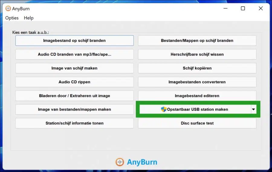 Opstartbaar Windows 11 usb station maken