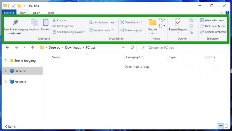 Oude verkenner van Windows 10 terugzetten in Windows 11