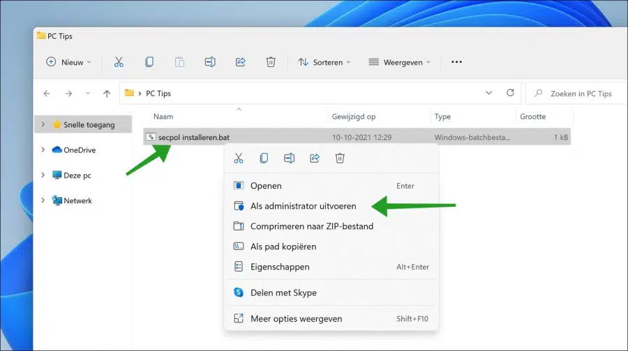 Uitvoeren als Administrator