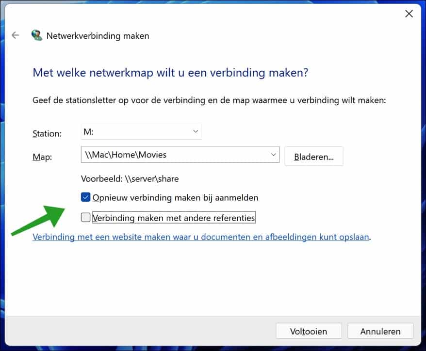 Verbinding maken met netwerkmap