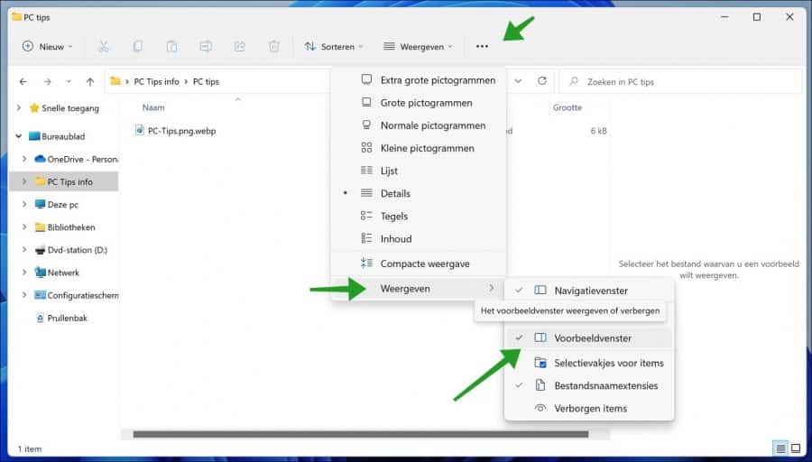Activer la fenêtre d'aperçu dans l'Explorateur Windows