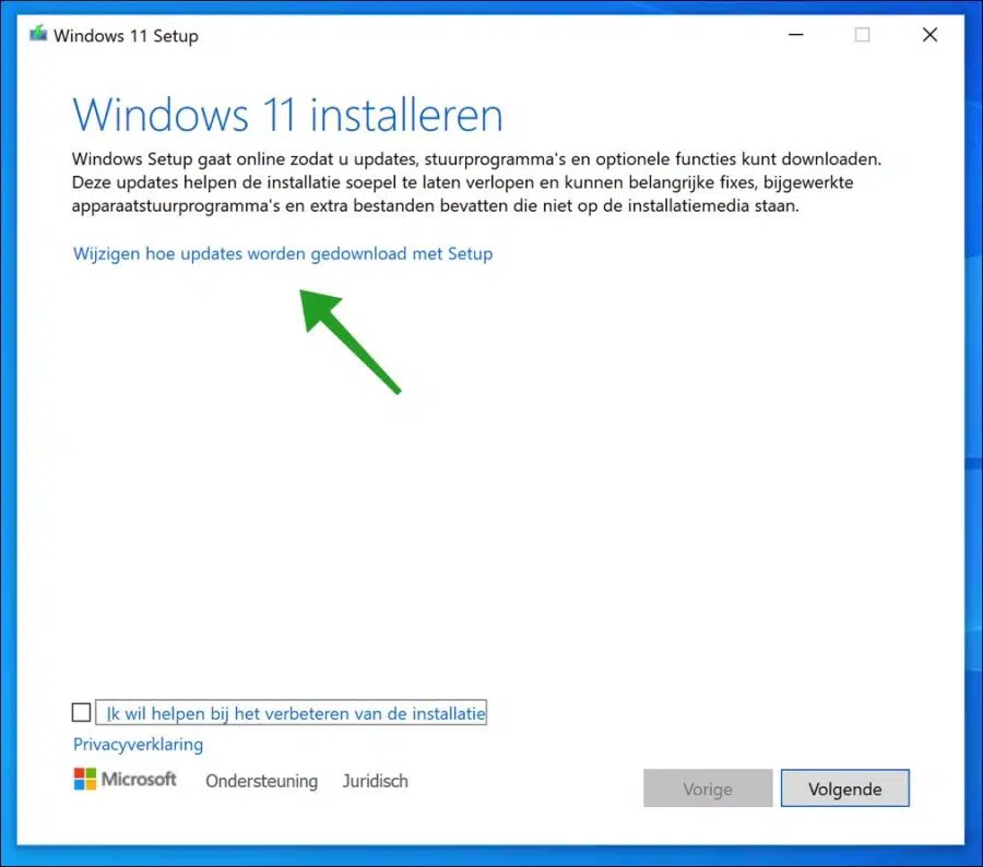 Wijzigen hoe updates worden gedownload met Setup