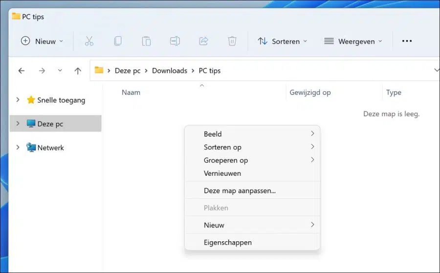 Windows 10 rechtermuisknop context menu