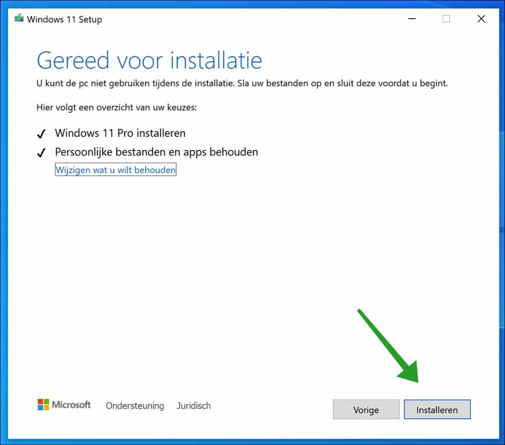 Windows 11 installeren op niet ondersteunde computer