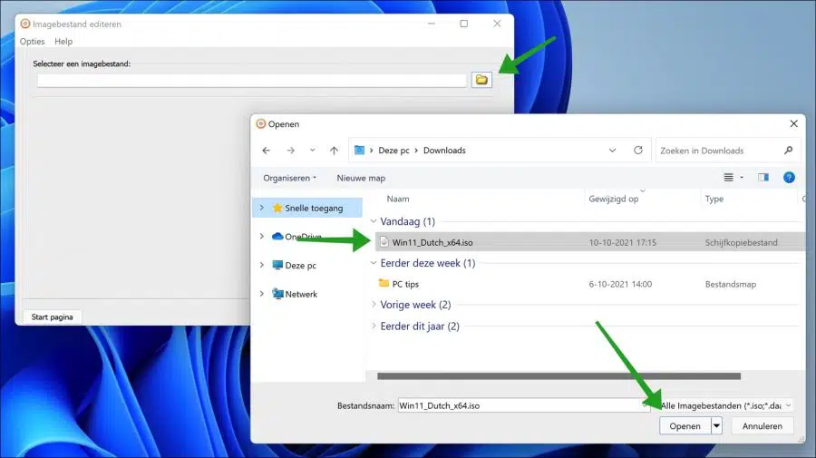 Windows 11 iso bestand openen